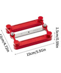 Precision Center Finder Gauge Woodworking Set Featuring Interchangeable Marking Rods For Self Centering Doweling Jig And Joinery Drill Guide Dead Nuts Accurate Zero Fuss Shop Staple with red aluminum body measuring 15cm by 12cm.