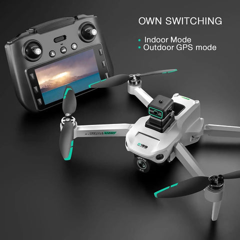 4K GPS Camera Drone With Obstacle Avoidance and Auto Return, Brushless FPV Motors, 5G Transmission, Remote Controller With Screen