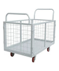 1800 Lbs 4 In 1 Convertible Platform Cart Truck Utility Transport Trolley With Beefy Steel Frame And Easy Steering 2 Swivel Braking Wheels And 2 Directional Wheels For Heavy Loads, gray wire mesh cart
