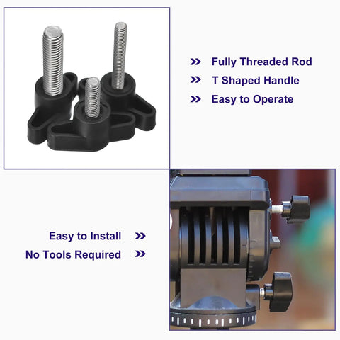 Five Pack M5 X 25mm Carbon Steel T Handle Thumb Screws for Machine Clamps, shown with T-shaped handles and threaded rods.