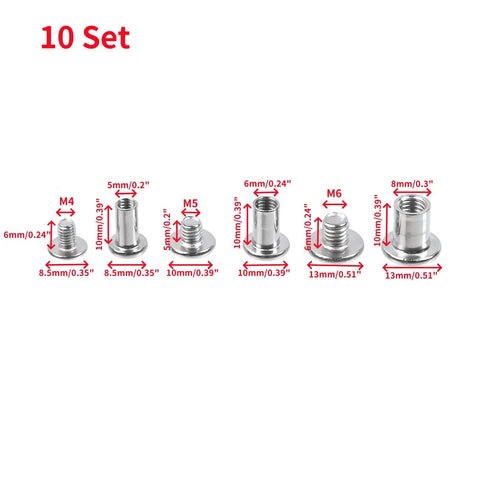 Solid Stainless Steel Binding Post Screw Kit featuring M4 M5 M6 metric threads in various sizes displayed for audio rig builds.