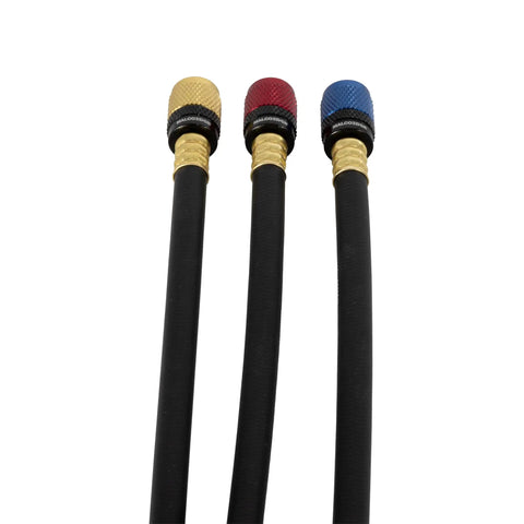 36 Inch Easy Seal Hvac Refrigerant Charging Hose With 1 4 And 5 16 Sae Fittings No Sweat Leak Block Smooth Swivel Neck For Mini Split Ac Fixing And Tight Squeeze Service Runs