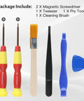 TMR Hall Effect Joystick Replacement Kit 2 Pack, No Drift, 30 in 1 Repair Tool Set with magnetic screwdrivers, brush, tweezer, pry tools