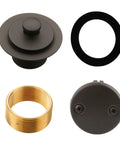 Oil Rubbed Bronze Tub Drain Trim Kit With Lift And Turn Overflow Faceplate, Two Hole Conversion, Solid Brass and Stainless Steel