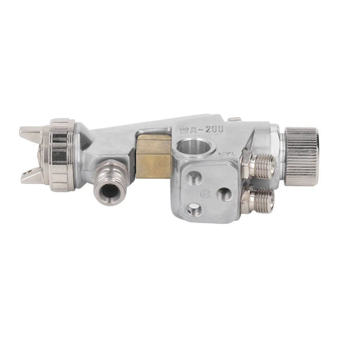 Pneumatic Paint Sprayer Air Spray Gun Delivering 98 Psi Power With Fine Atomization And Adjustable Width Control close-up of aluminum spray gun nozzle