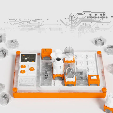 Ultimate STEM Electronics Kit for Kids: 500+ Circuit Projects, Safe Kid Friendly Parts, QR Guided Step by Step Guides, RGB Lights, Fan, Music, and Bonus Projection for Ages 5 and Up, circuit board kit