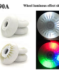 LED Light Up Inline Skate Wheels 70mm 90A Pink 8 Pack Replacement Wheels For Indoor Outdoor Roller Skates glowing demonstration