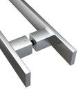 36 Inch Barn Door Push Pull Handle Heavy Duty Grade 304 Stainless Steel Brushed Finish Square Commercial Door Pull Set