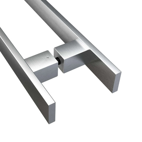 36 Inch Barn Door Push Pull Handle Heavy Duty Grade 304 Stainless Steel Brushed Finish Square Commercial Door Pull Set