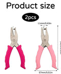 Two Pack One Quarter Inch Hole Punch For Paper Crafts Handheld Circle Punch with pink handles shown in two sizes