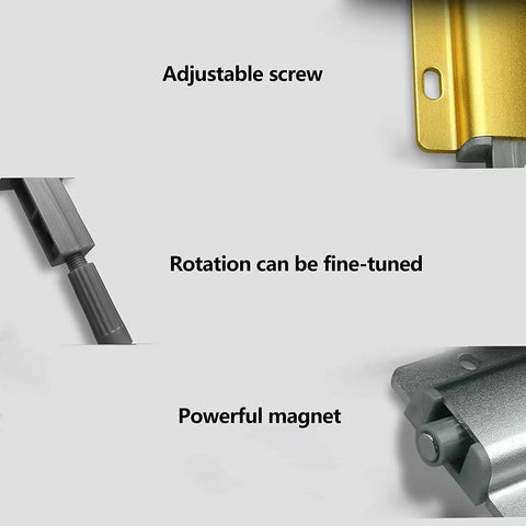 Gold Magnetic Push To Open Cabinet Latches Two Pack Heavy Duty Door Catch And Drawer Closers detail with screw and magnet