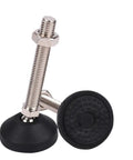 Heavy Duty Adjustable Leveling Feet With Swivel Base And Wear Resistant Pads Ditch The Wobble On Uneven Floors Smooth Out Shaky Furniture Legs Easy M8 M10 M12 Fit 10 Pack close-up of threaded leveling foot with rubber pad