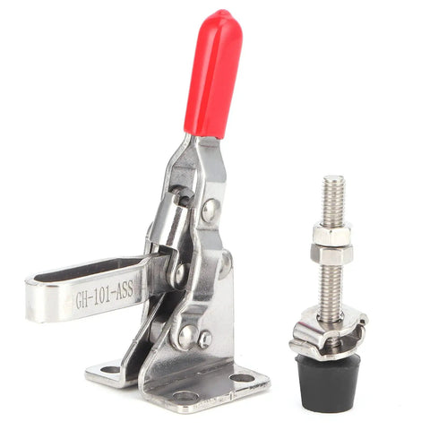 Rock Solid Toggle Clamp Featuring Tough As Nails 133 Pound Holding Capacity And Ergonomic Handle for industrial welding and machining.