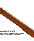 22-Fret Strat-Style Electric Guitar Neck With Canadian Roasted Maple Matte Finish 14-Inch Radius Fingerboard Bone Nut Polished Edges Ready For Replacement Or Upgrading Your Rig. C-shape back profile on roasted maple Strat neck