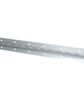 Heavy Duty 28 Inch Continuous Piano Hinge Made From Top Shelf 304 Stainless Steel showing silver finish and hinge design.
