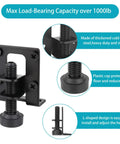 Heavy Duty 2.2 Inch L Shaped Furniture Leveler Feet Kit with adjustable height feature and wrench, showing steel material details