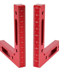 Aluminum Alloy 90 Degree Positioning Square Right Angle Clamp For Woodworking, 4.7 By 4.7 Inch Corner Tool in red anodized finish