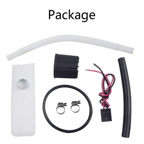 Package contents of High Flow 255 LPH In Tank Electric Fuel Pump Kit For TBI LT1 LT4 LS1 With Installation Kit Compatible With GSS317 F20000169 Durable OEM Style Design For Easy Plug And Play Fuel Delivery In Trucks And Muscle Cars