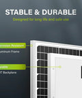 Detail of 20W 12V Monocrystalline Solar Panel for off-grid setups showing corrosion-resistant aluminum frame and durable backplane.