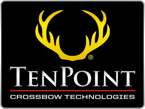 TenPoint Crossbow Technologies logo, gold antlers on black background