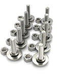 Heavy Duty Stainless Steel Hex Head Screws Bolts Set 1/4-20 X 1-1/2 Fully Threaded With Nuts Flat And Lock Washers 18-8 304 Stainless Includes 10 Sets