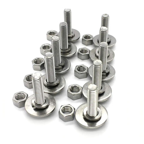 Heavy Duty Stainless Steel Hex Head Screws Bolts Set 1/4-20 X 1-1/2 Fully Threaded With Nuts Flat And Lock Washers 18-8 304 Stainless Includes 10 Sets