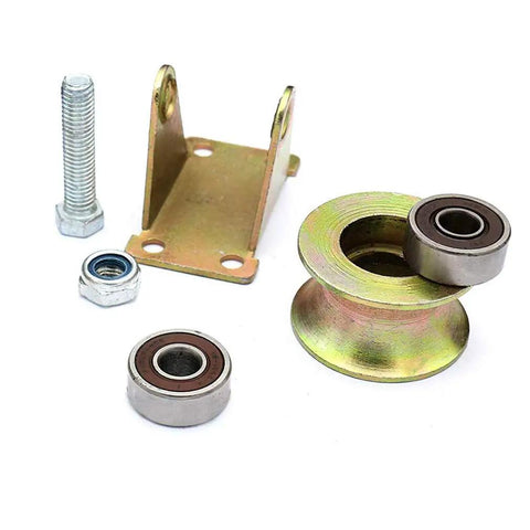 Heavy Duty U Groove Track Wheels For Sliding Gates And Barn Doors Galvanized Steel Rollers 45 lbs Capacity Industrial Grade Casters Built Tough Reliable parts including roller and hardware.
