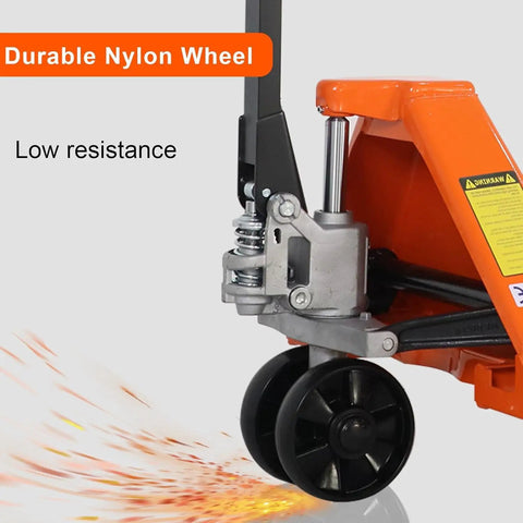 Heavy Duty Manual Pallet Jack Featuring 5500 Lb Capacity And 21 X 48 Inch Forks Built Tough For No Sweat Material Moving And Smooth Hydro Operation On Every Job Site