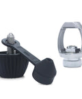 2 Pack Scuba Regulator Dust Caps For DIN And Yoke First Stage Protectors, marine silicone, showing yoke adapter, black cap and cover