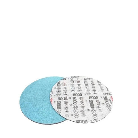 Pyramid Shaped Pro Grade 6 Inch Silicon Carbide Sanding Discs Set, 3000 And 5000 Grit, showing front and back texture
