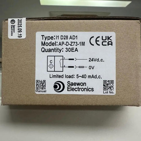Packaging of Saewon Electronics Magnetic Reed Switch Auto Sensor For Pneumatic Cylinders Dual Power DC24V And AC110V IP67.