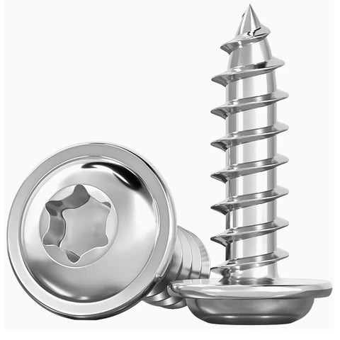 M4x8Mm 304 Stainless Steel Torx Pan Head With Washer Self Tapping Screws Pack Of 50 showing a close-up of the screw heads and threads.