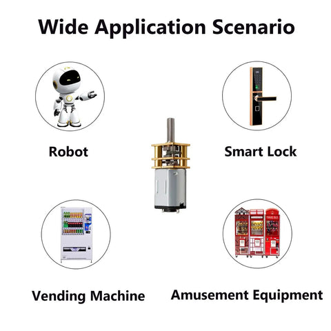 Compact 12 Volt High Torque Gear Motor With A 3mm Shaft And Metal Gears, ideal for robots, smart locks, vending machines, and amusement equipment.