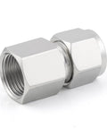 Stainless steel 304 compression tube fitting coupler with double ferrules, 1/4 in tube OD x 1/8 in NPT female, 2-pack
