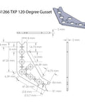 Heavy Duty Kickass Aluminum 120 Degree Robot Gusset, Solid Structural Brackets For STEM Projects, TETRIX Prime Max Compatible pack of 10 diagram.