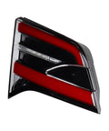 Top Shelf Tail Light Set For 2016 To 2020 Tesla Model X Left Right Inner Pair Rear Side Lamps Solid Plug And Play Swap Fit Factory Match Colors, close-up view of one tail lamp.