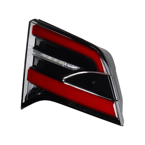 Top Shelf Tail Light Set For 2016 To 2020 Tesla Model X Left Right Inner Pair Rear Side Lamps Solid Plug And Play Swap Fit Factory Match Colors, close-up view of one tail lamp.