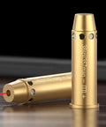 Brass Red Laser Bore Sight For.357 Magnum And.38 Special displaying laser output, compact design for quick zeroing.