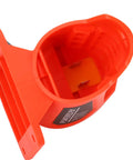 Close-up of 18V Battery Adapter Harness Connector Fusing Holder for Riding Toys and RC Robots, orange ABS housing detail