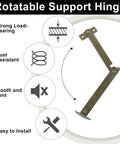 Heavy Duty Lid Support Hinges 180 Degree Rotatable With Screws For Doors Windows And Storage Boxes Built Tough For Chests Cabinets Tool Boxes And Drawers Antique Bronze Finish 2 Pack shown with features.