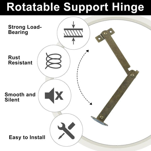 Heavy Duty Lid Support Hinges 180 Degree Rotatable With Screws For Doors Windows And Storage Boxes Built Tough For Chests Cabinets Tool Boxes And Drawers Antique Bronze Finish 2 Pack shown with features.
