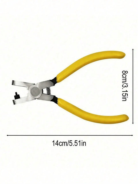 Yellow Stainless Steel Handheld Strap Hole Puncher Kit With 2mm Universal Watch Band Pliers Belt Hole Punch Tool