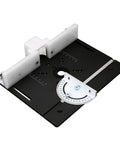 Rugged As Nails Router Table Insert Plate Aluminum Alloy Routing Mounting Base For Garage Workshop Hobbyists Black top view with angle guide