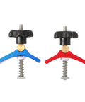 Woodworking Hold Down Clamp Set With T Slot Clips And Track Clamp System For Carpenter Use Pro Grade T Track Clamps With Blue And Red Pressure Plates