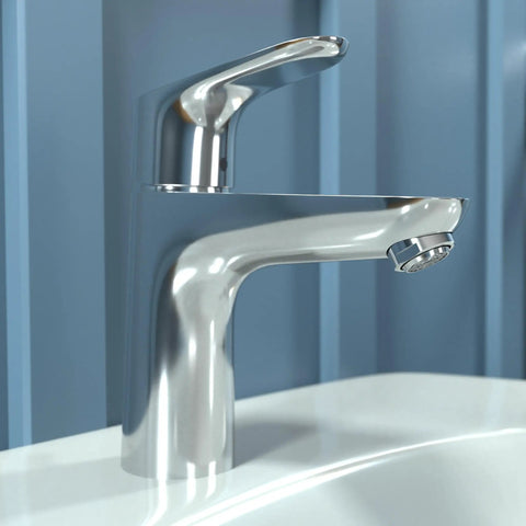 Focus Modern Upgrade 1-Handle 7-Inch Tall Bathroom Sink Faucet In Chrome With Slick Easy Clean Finish in side view