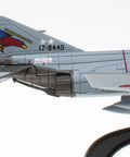 Tail section of Diecast 1 To 100 F4EJ Kai Phantom II Fighter Jet Model With True To Scale Detailing, JASDF markings visible.