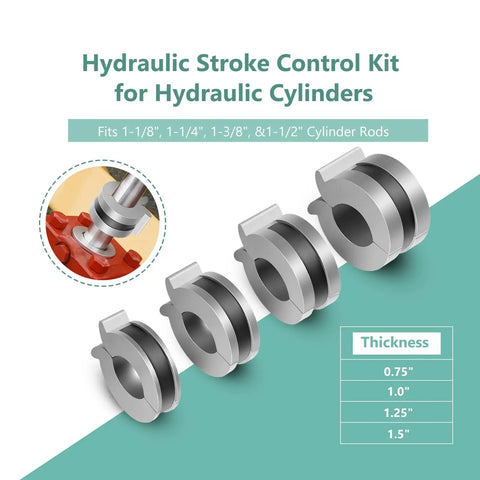 Stroke Control Kit For Hydraulic Cylinders Offers Quick Attach And Removal, visual guide with four thickness options