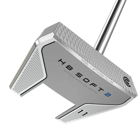 HB Soft 2 Putter Model 11 35 Inch Center Shafted With Oversized Grip Right Hand Silver Finish Speed Optimized Face displayed.