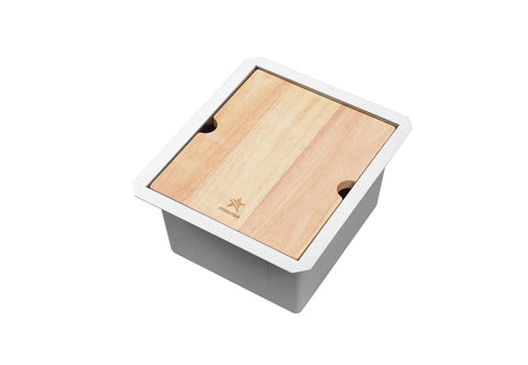 Dope Workstation Style Undermount Stainless Steel Kitchen Sink With Grid And Cutting Board, Single Bowl, 304 Stainless, 17 By 17