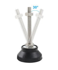 Four Pack Adjustable Leveling Feet With M10 Thread Rubber Base 60mm Diameter, showing adjustable angle for desks and furniture